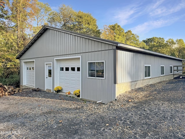 view of garage