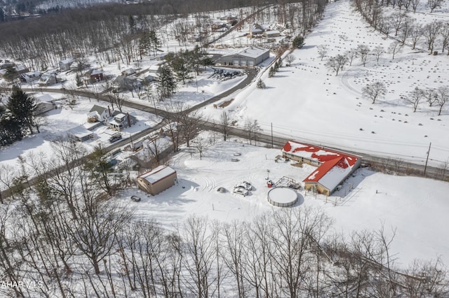 view of snowy aerial view