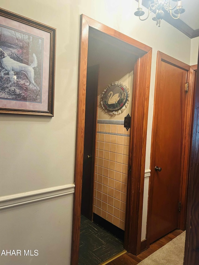 14 W 2nd St, Everett, PA 15537 - hall featuring wood finished floors