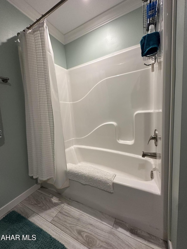 full bath featuring shower / bath combination with curtain