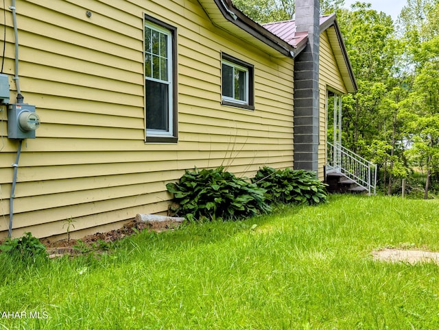 157 Cove Rd, Buffalo Mills, PA 15534 - view of side of property featuring a metal roof, a chimney, and a standing seam roof