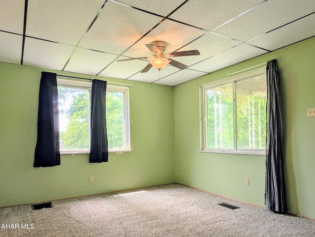 157 Cove Rd, Buffalo Mills, PA 15534 - unfurnished room with ceiling fan, carpet flooring, and a drop ceiling