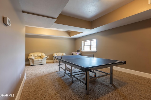 738 Chapel Dr, Altoona, PA 16602 - game room with carpet floors, baseboards, and a raised ceiling