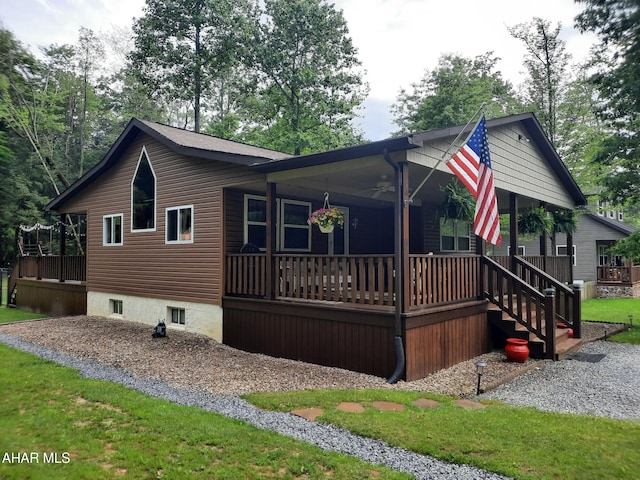 251 Fox Ridge Rd, Flinton, PA 16640 - view of front of property with a porch and a ceiling fan