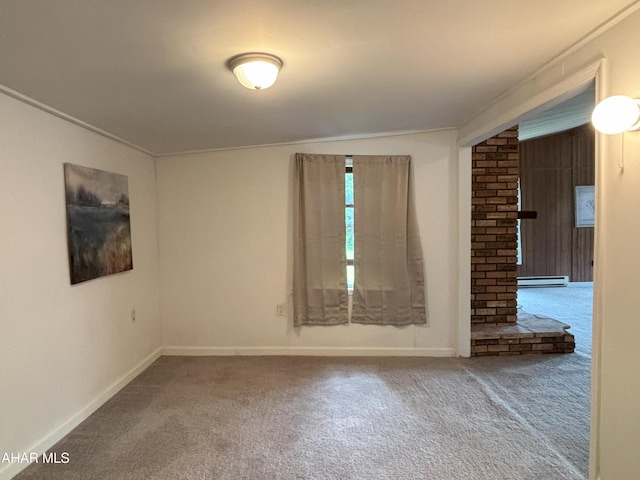 130 E 7th St, Coudersport, PA 16915 - carpeted spare room featuring baseboard heating and ornamental molding