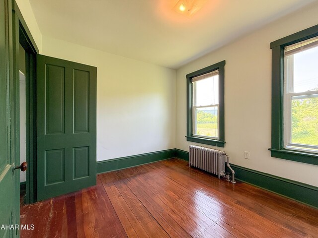 346 Lower Snake Spring Rd, Everett, PA 15537 - empty room with radiator, healthy amount of natural light, and hardwood / wood-style flooring