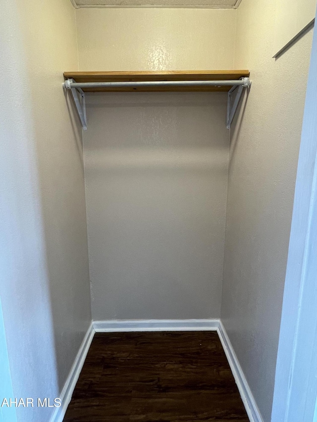 walk in closet featuring hardwood / wood-style flooring