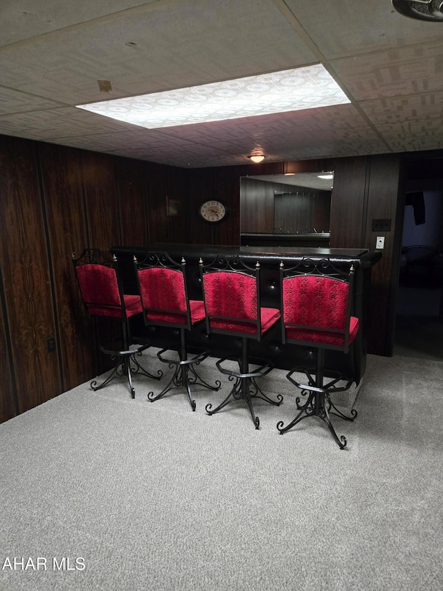 3576 Juniata Gap Rd, Altoona, PA 16601 - bar area featuring carpet flooring and wooden walls