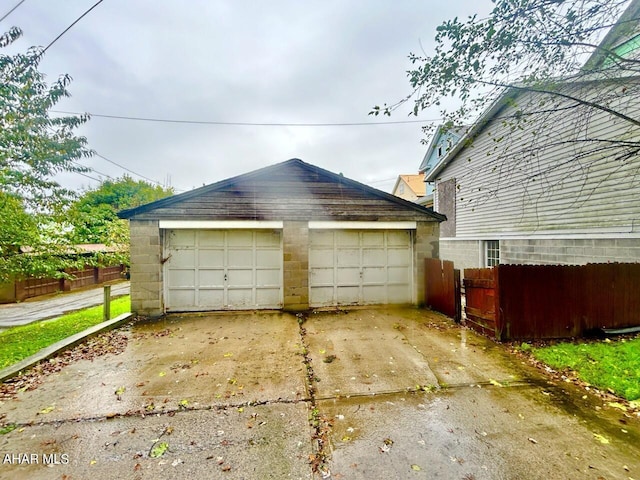 view of garage