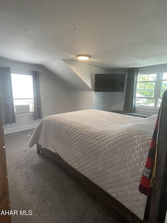 523 W 16th St, Tyrone, PA 16686 - bedroom featuring multiple windows, vaulted ceiling, and carpet floors