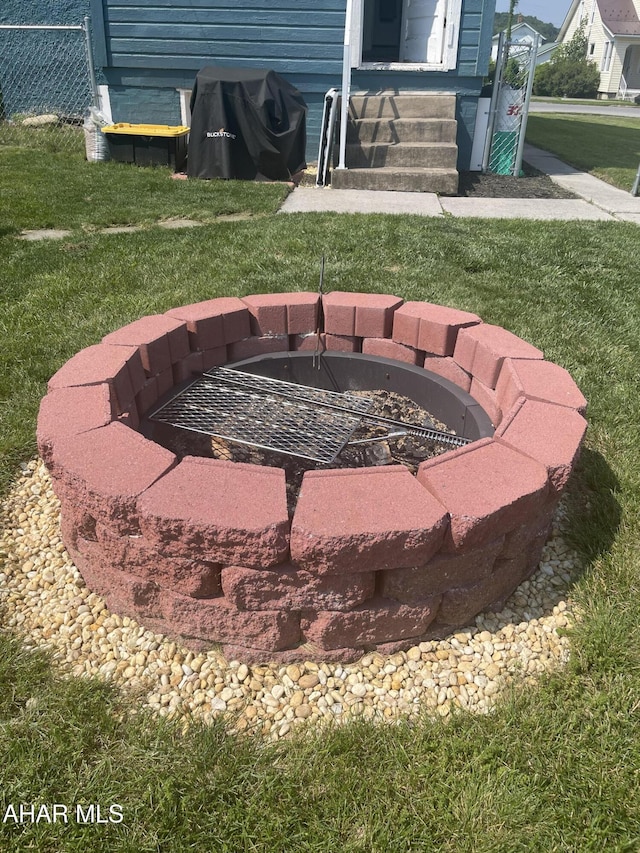 523 W 16th St, Tyrone, PA 16686 - view of patio / terrace with an outdoor fire pit and a grill