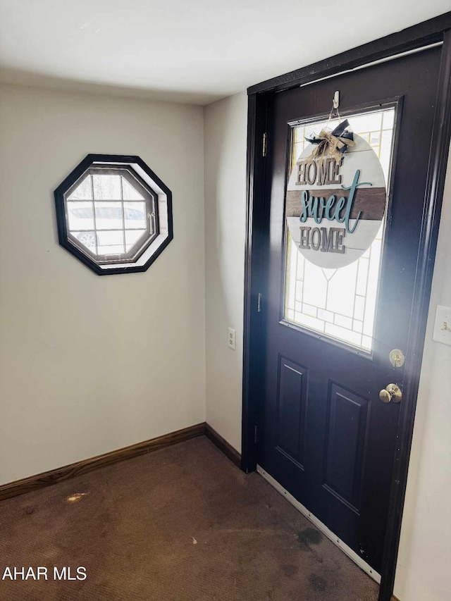 view of carpeted entryway