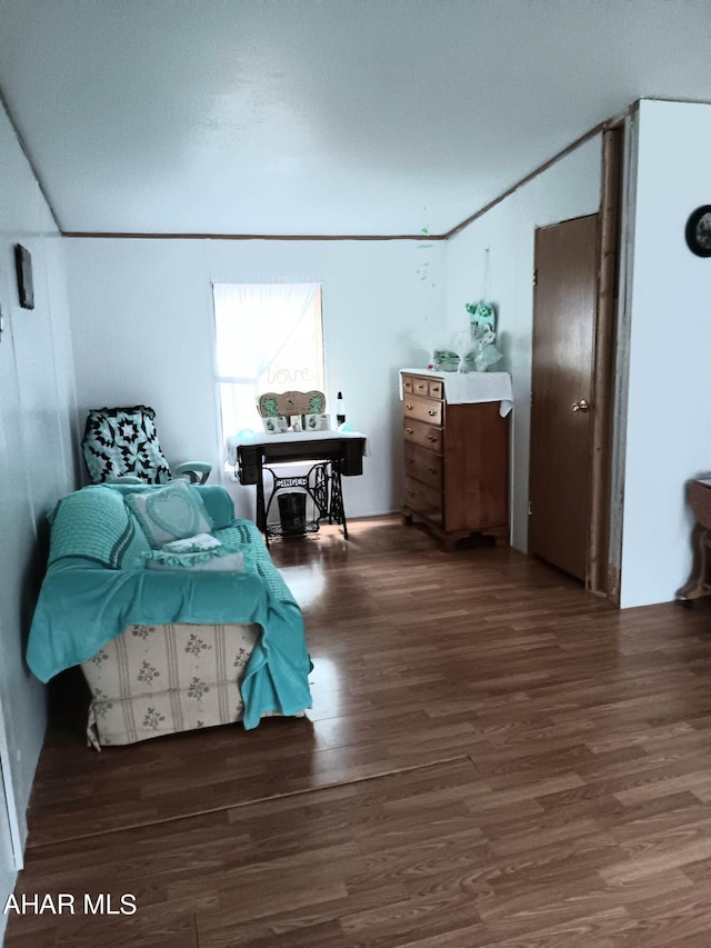 bedroom featuring dark hardwood / wood-style flooring