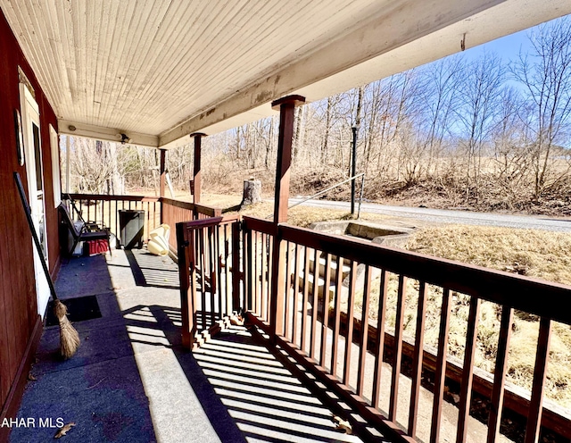 wooden deck featuring a porch