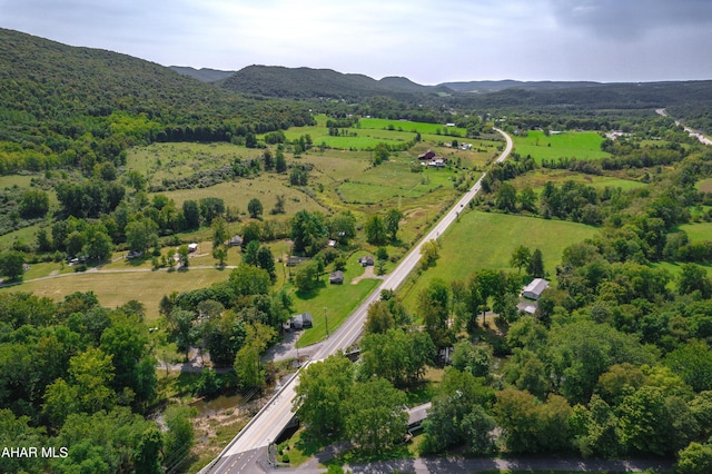 bird's eye view featuring a mountain view