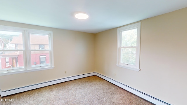spare room with a wealth of natural light and carpet