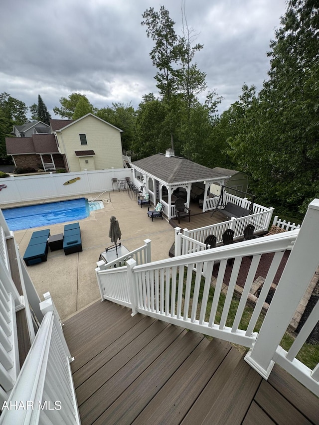 153 Frederick Rd, Altoona, PA 16602 - wooden terrace featuring a fenced backyard, an outdoor structure, a patio area, and an exterior structure