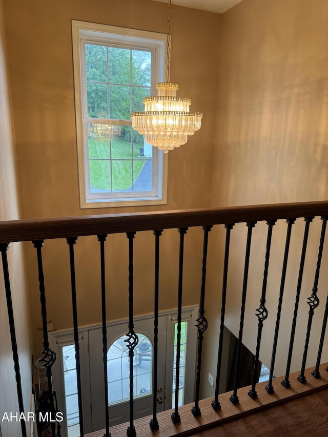 153 Frederick Rd, Altoona, PA 16602 - staircase with a chandelier
