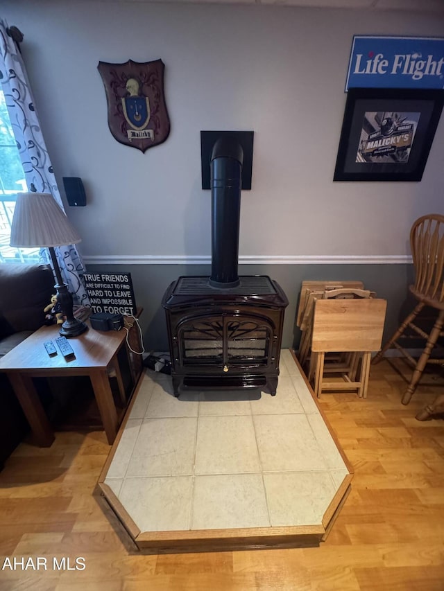 153 Frederick Rd, Altoona, PA 16602 - detailed view of a wood stove and wood finished floors
