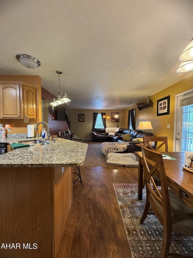 153 Frederick Rd, Altoona, PA 16602 - dining area with a textured ceiling and dark wood finished floors