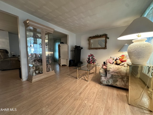 living area featuring light hardwood / wood-style floors