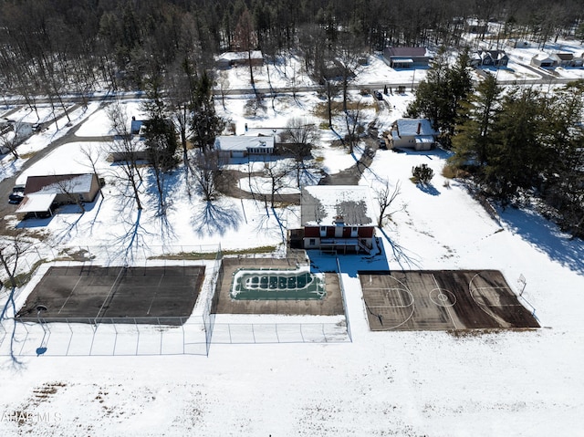 view of snowy aerial view