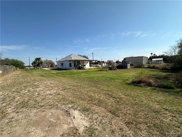 view of yard featuring a playground