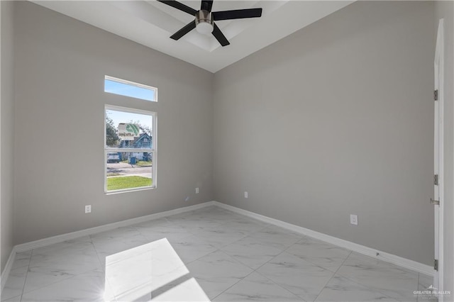 spare room featuring ceiling fan