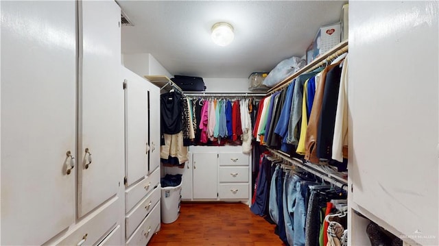 spacious closet featuring wood finished floors