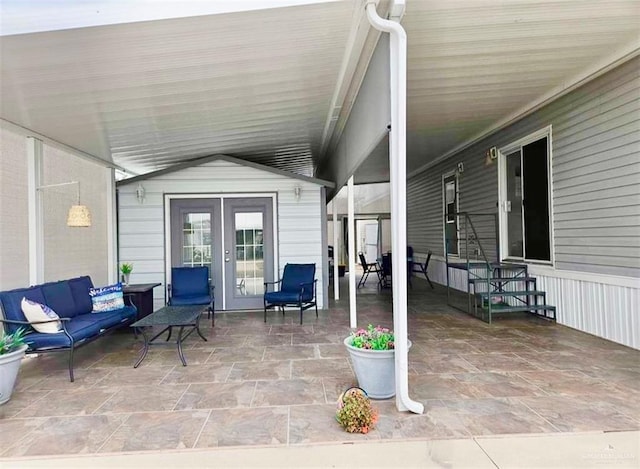 view of patio featuring an outdoor hangout area