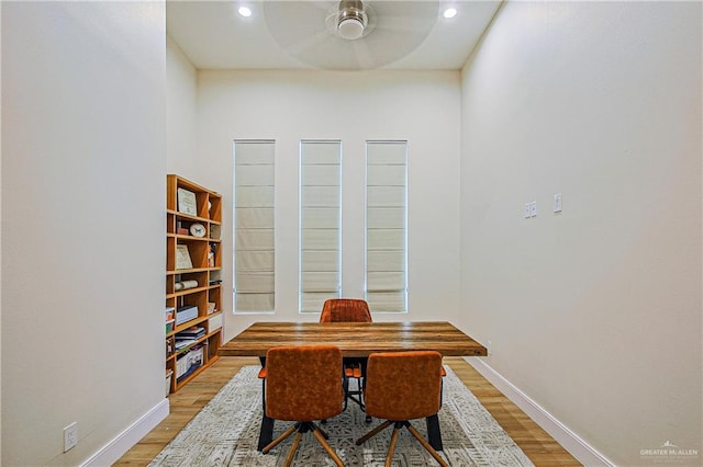 4835 Bryan Rd, Palmhurst, TX 78573 - dining room with ceiling fan, light wood finished floors, and recessed lighting