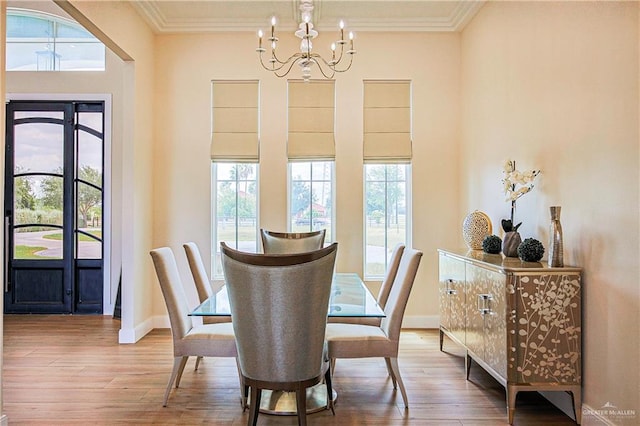 4835 Bryan Rd, Palmhurst, TX 78573 - dining room featuring a chandelier, hardwood / wood-style floors, and ornamental molding