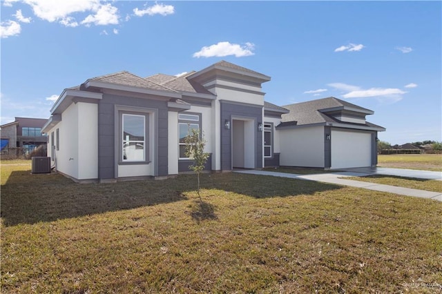 1405 Helen Dr, Weslaco, TX 78599 - view of front of property with concrete driveway, a front yard, and a shingled roof