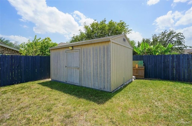 4010 Blackhawk St, Edinburg, TX 78539 - view of shed with a fenced backyard