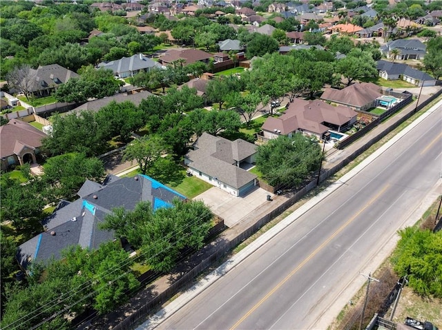 aerial view with a residential view