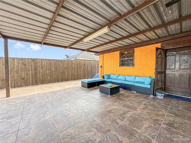 view of patio featuring an outdoor living space