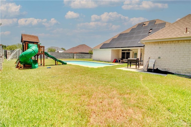 view of yard featuring a playground