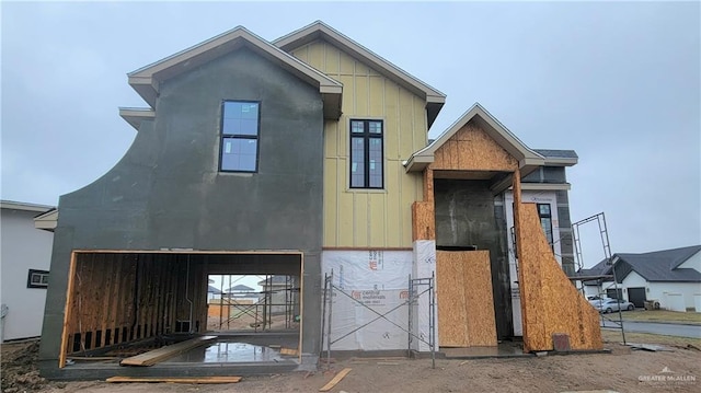 view of front of property featuring board and batten siding