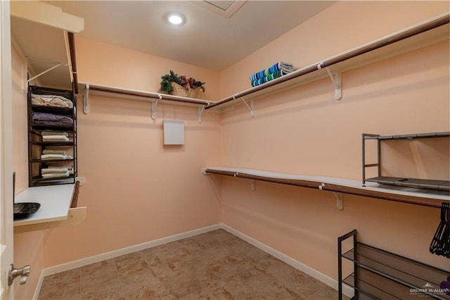 view of walk in closet