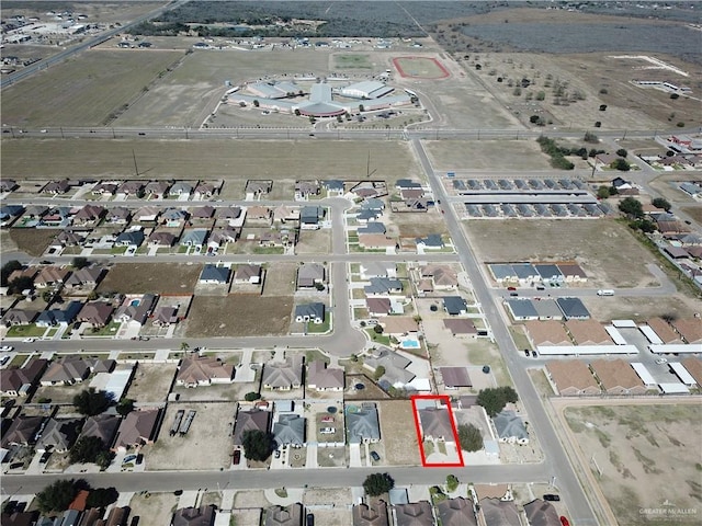 drone / aerial view with a residential view