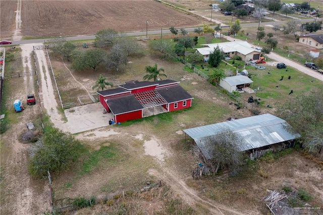 bird's eye view with a rural view