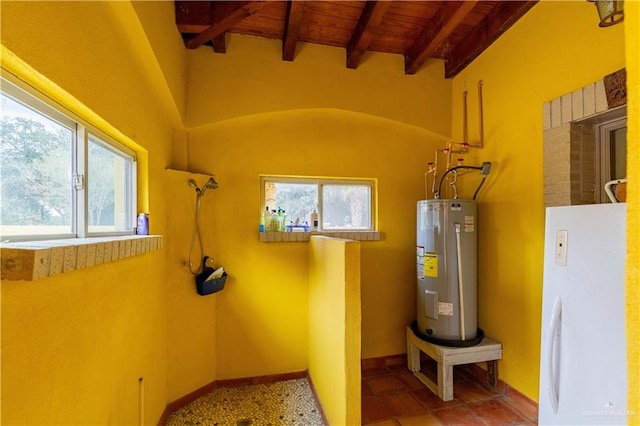 utility room with water heater