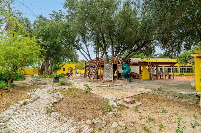 view of yard featuring a playground