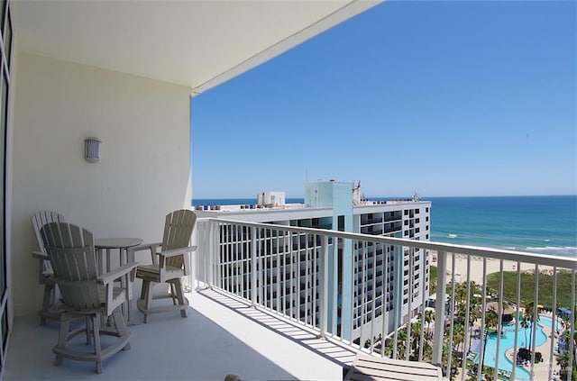 310A Padre Blvd Unit 1305, South Padre Island, TX 78597 - balcony featuring a water view and view of pool area