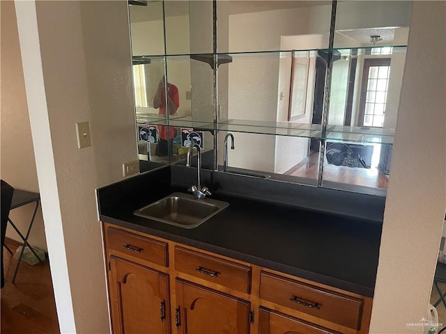 kitchen with wood-type flooring and sink