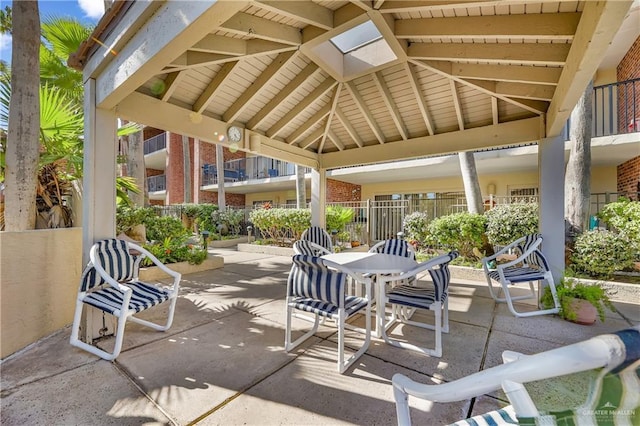 view of patio / terrace featuring a gazebo