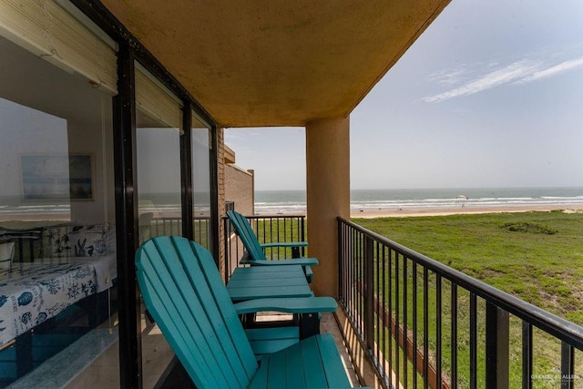 110 Padre Blvd Unit 603, South Padre Island, TX 78597 - balcony with a view of the beach and a water view