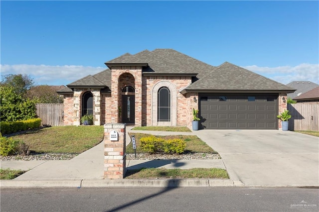 view of front facade with a garage