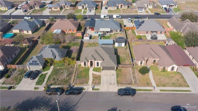 drone / aerial view with a residential view