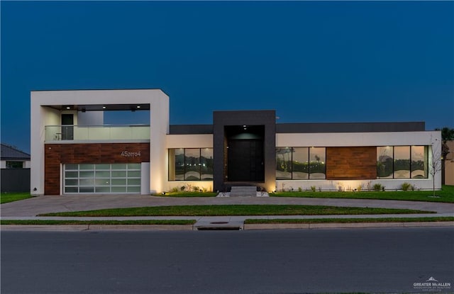 contemporary home with a garage